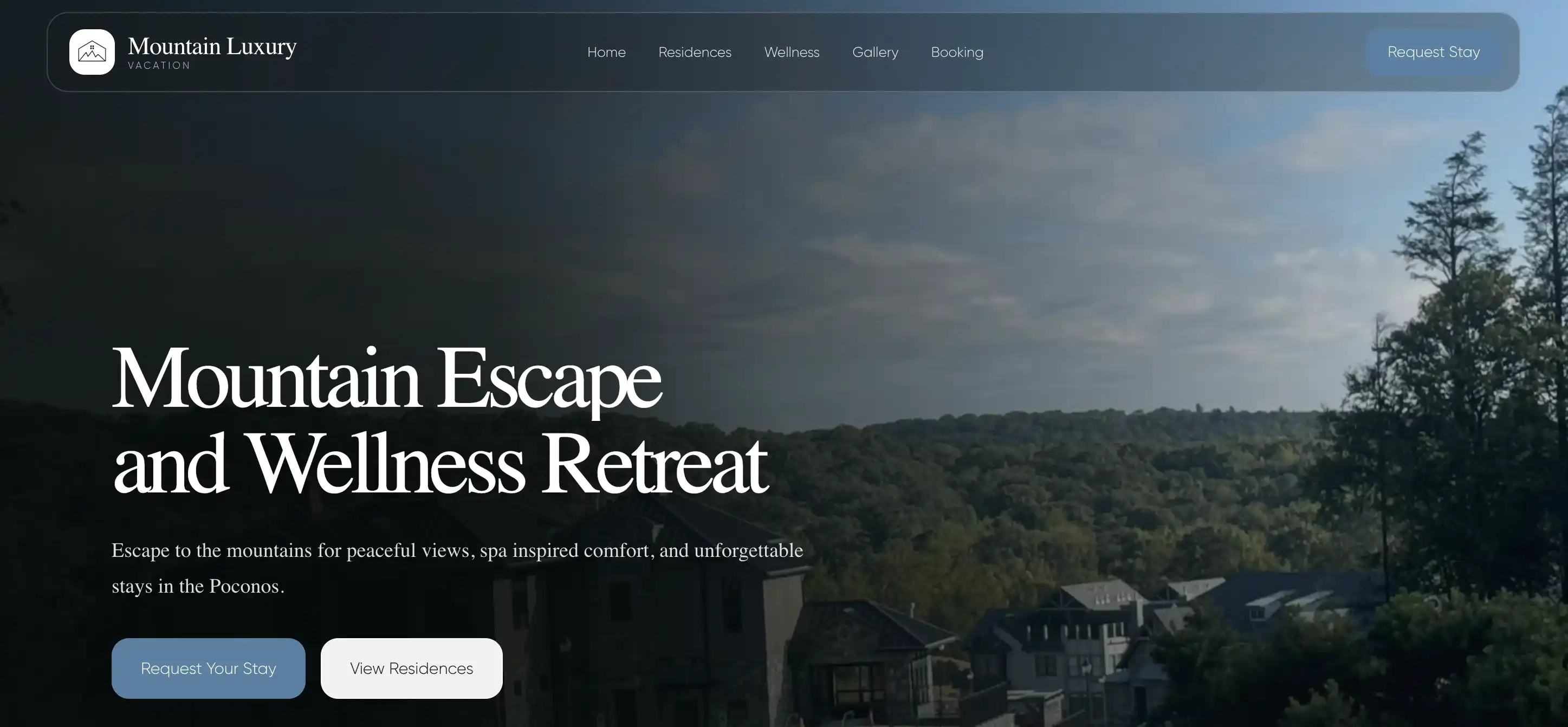 Mountain Luxury Vacation website preview