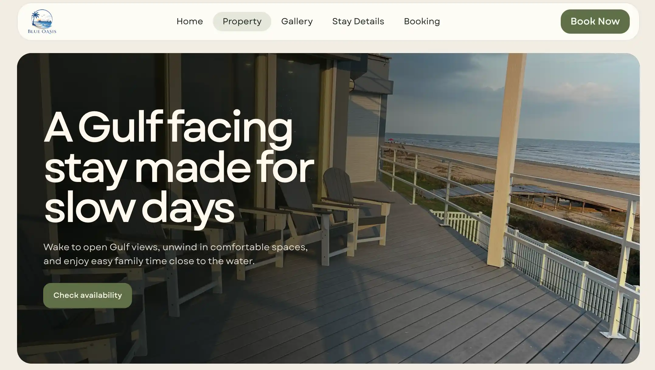 Stay Blue Oasis website preview