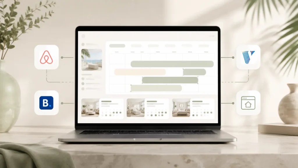 Abstract booking calendar sync setup for a vacation rental direct booking website