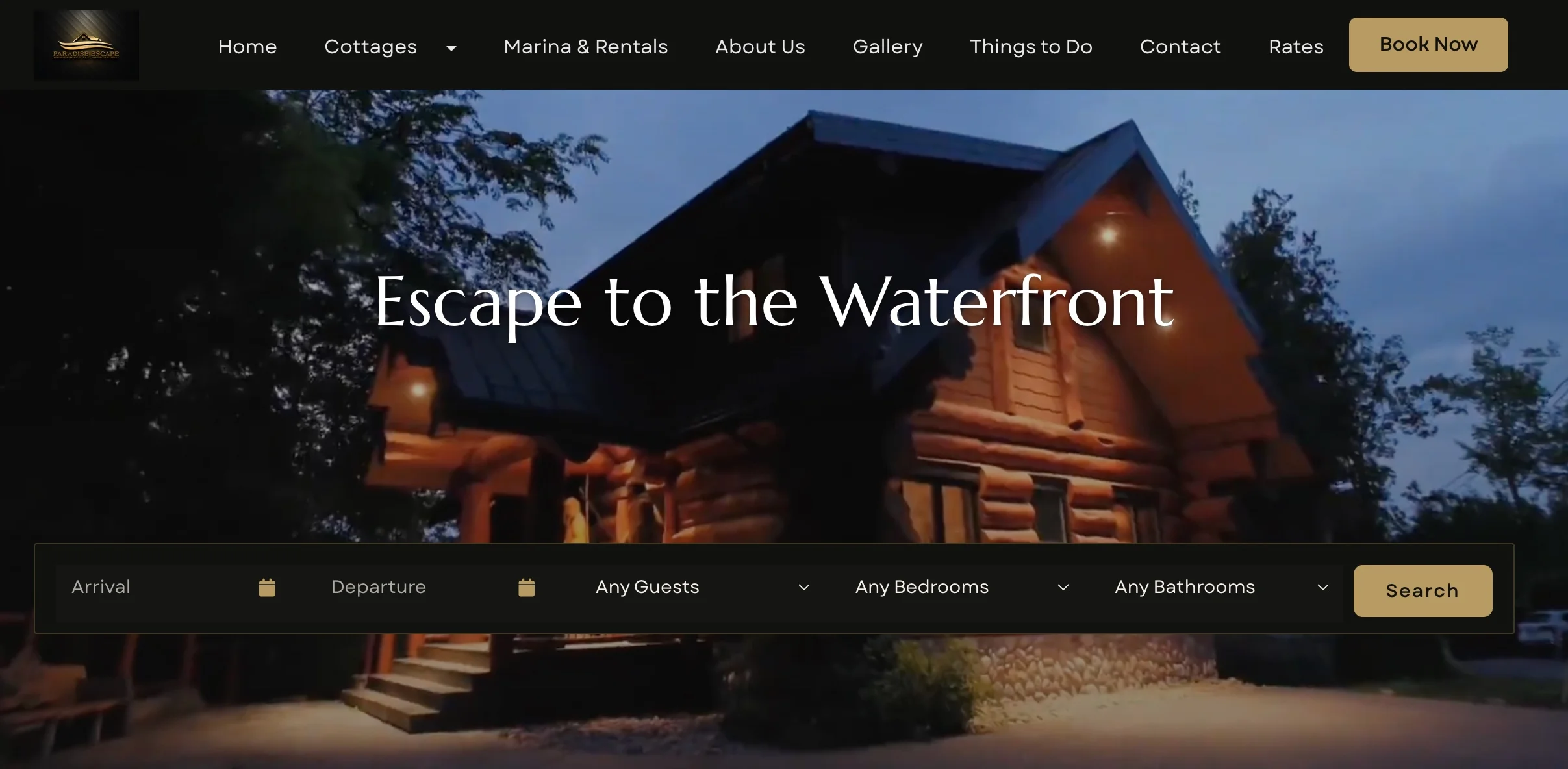 Escape Paradise cottage rental booking website